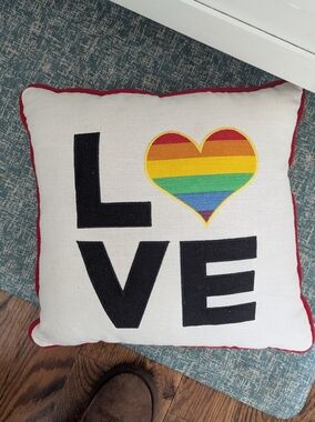 love rainbow decor pillow